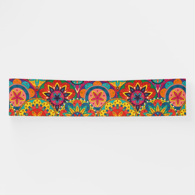 Banderoles Funky Retro couleur Motif Mandala (Horizontal)