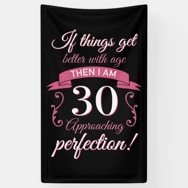 Banderoles Funny 30e anniversaire 'Perfection' (Vertical)