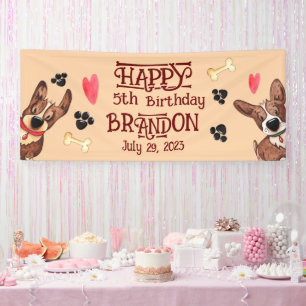 Banderoles Funny Anniversaire de enfant chiot