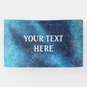 Banderoles Galaxie bleue scintillement abstrait personnalisé