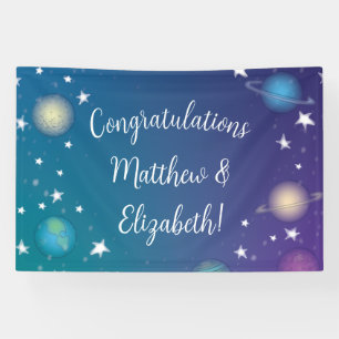 Banderoles Galaxie du Baby shower spatial