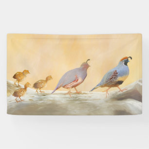 Banderoles Gambrel's Quail Painting Original Bird Art