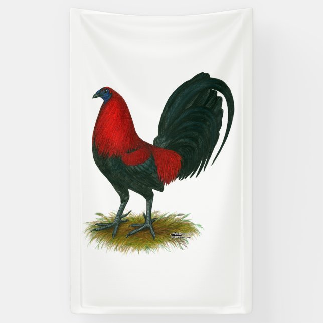 Banderoles Gamecock américain : Rouge Brown (Vertical)