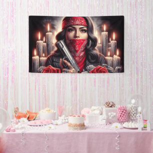 Banderoles Gangster Girl Hip hop chicano art graphique