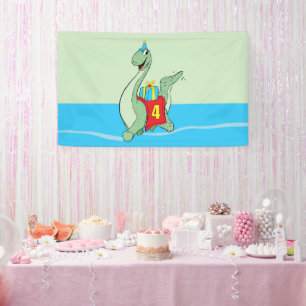 Banderoles Garçon, 4e anniversaire Dinosaur