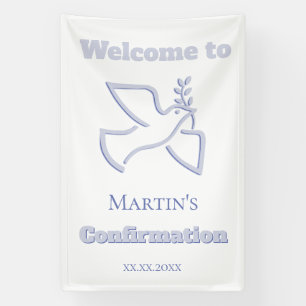 Banderoles Garçon de confirmation bienvenue