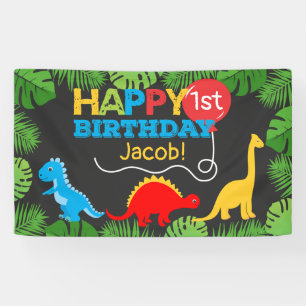 Banderoles Garçon mignon d'anniversaire de dinosaure
