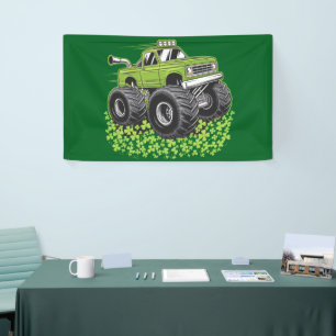 Banderoles Garçon Saint-Patrick Enfant Chanceux Monster Truck