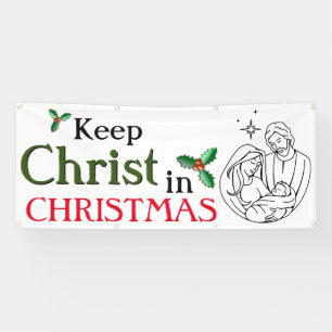 Banderoles Garder le Christ à Noël