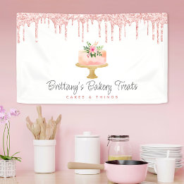 Banderoles Gâteau Blush Parties scintillant rose Drives boula