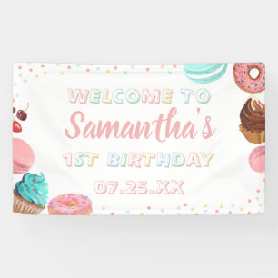 Banderoles Gâteau Sucré Pastel Lolipop Cupcake Donut Annivers