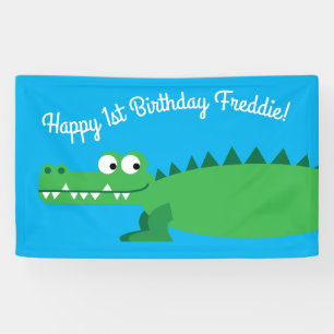Banderoles Gator Alligator Crocodile 1er anniversaire