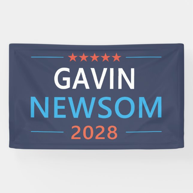 Banderoles Gavin Newsom 2028 Pour Président (Horizontal)