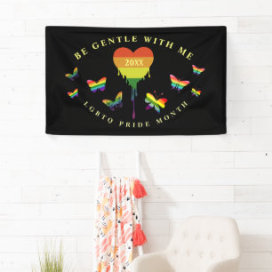 Banderoles Gay LGBTQ Pride Mois Arc-en-ciel Papillons Coeur