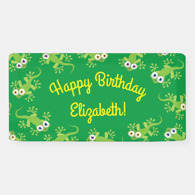 Banderoles Gecko Lizards Anniversaire Fête Enfants Petits (Horizontal)