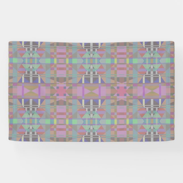 Banderoles Géométrique vert violet rose (Horizontal)