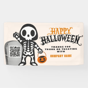 Banderoles Ghoulish Skeleton Happy Halloween QR Business