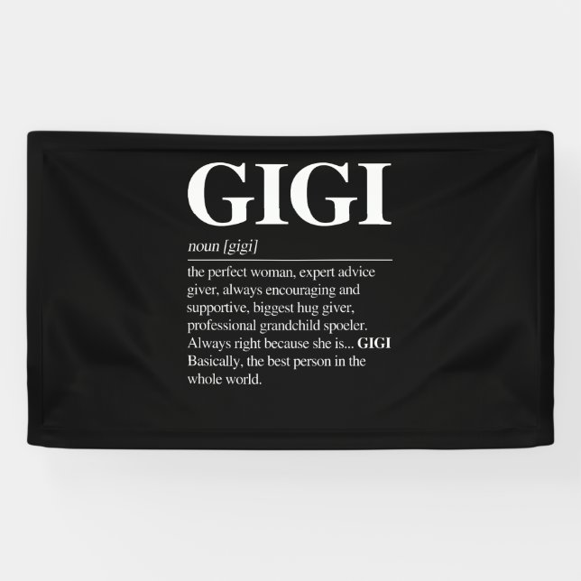 Banderoles Gigi Définition Grandma Fête des mères Cadeaux Fem (Horizontal)
