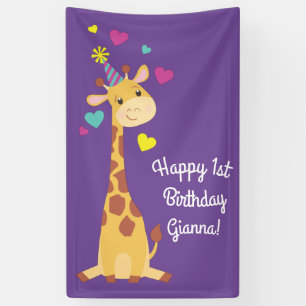 Banderoles Giraffe fête d'anniversaire