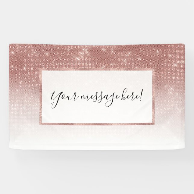Banderoles Girl Faux Rose  Parties scintillant de séquence or (Horizontal)