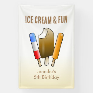 Banderoles Glace et Anniversaire Amusant