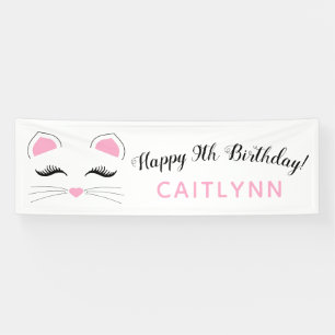 Banderoles Glam Cat Joyeux anniversaire
