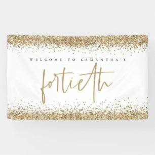 Banderoles Glam Gold Nom de la Parties scintillant Bienvenue