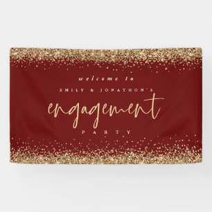 Banderoles Glam Gold Parties scintillant Bourgogne Fiançaille