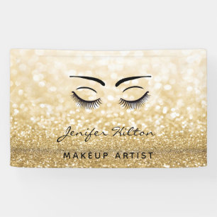 Banderoles Glam moderne chic or glittery cils & sourcils