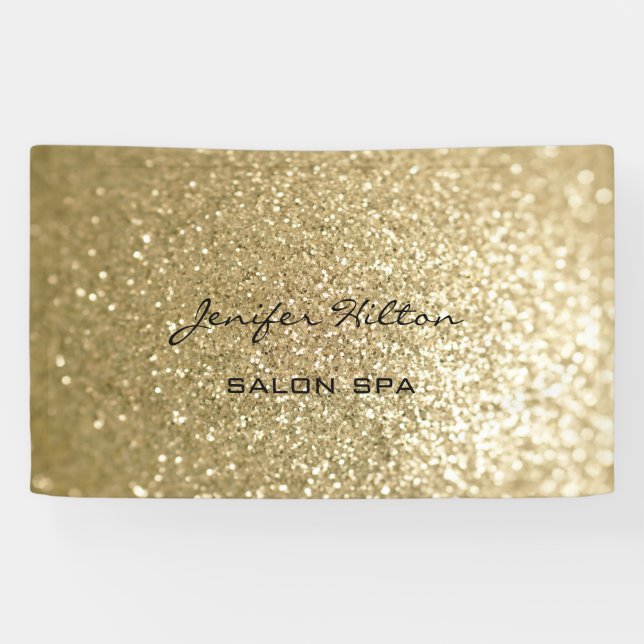 Banderoles Glamour moderne chic faux or glittery (Horizontal)