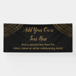 Banderoles Glitterie brillante Gold Garland Ajouter votre pro