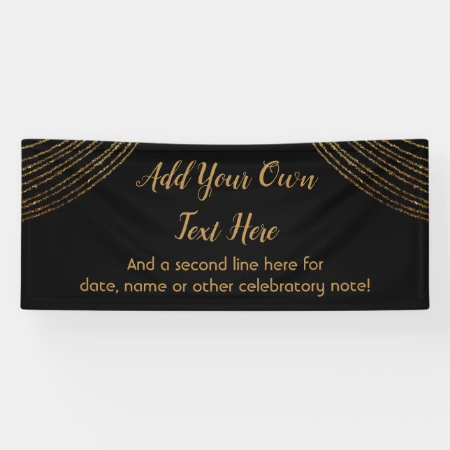 Banderoles Glitterie brillante Gold Garland Ajouter votre pro (Horizontal)