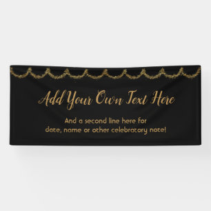 Banderoles Glitterie brillante Gold Garland Ajouter votre pro
