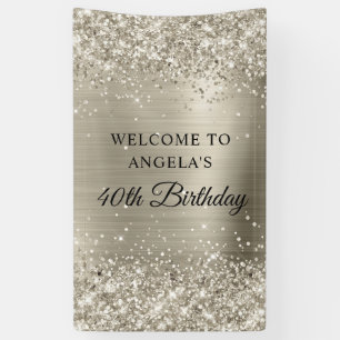 Banderoles Glitterie Platine huile 40e anniversaire Vertical
