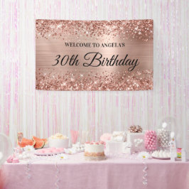 Banderoles Glittery Rose Gold Foil 30e anniversaire Bienvenue