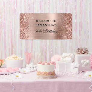 Banderoles Glittery Rose Gold Foil 50e anniversaire