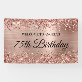 Banderoles Glittery Rose Gold Foil 75e anniversaire Bienvenue
