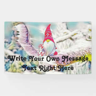 Banderoles Gnomes dans la peinture à l'aquarelle de la neige