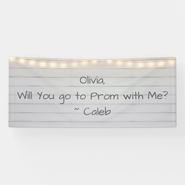 Banderoles  Go to Prom with Me | Romantic Promposal (Horizontal)