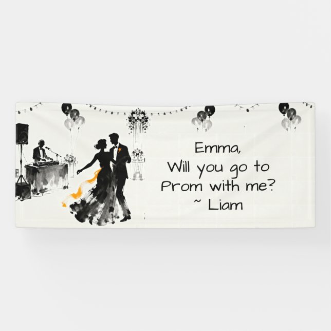 Banderoles  Go to Prom with Me | Romantic Promposal (Horizontal)