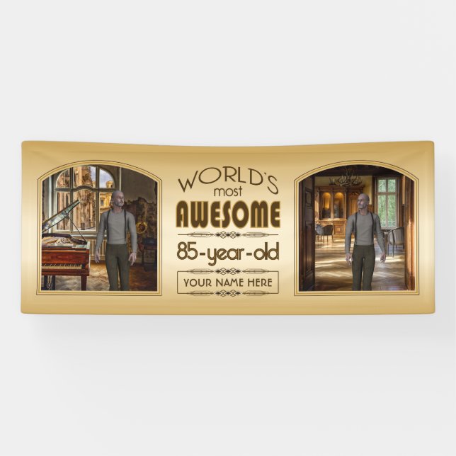 Banderoles Gold 85th Birthday World's Best Custom Photo Frame (Horizontal)