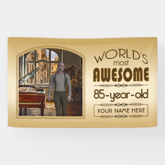 Banderoles Gold 85th Birthday World's Best Custom Photo Frame (Horizontal)