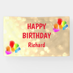 Banderoles Gold et Red Happy Birthday