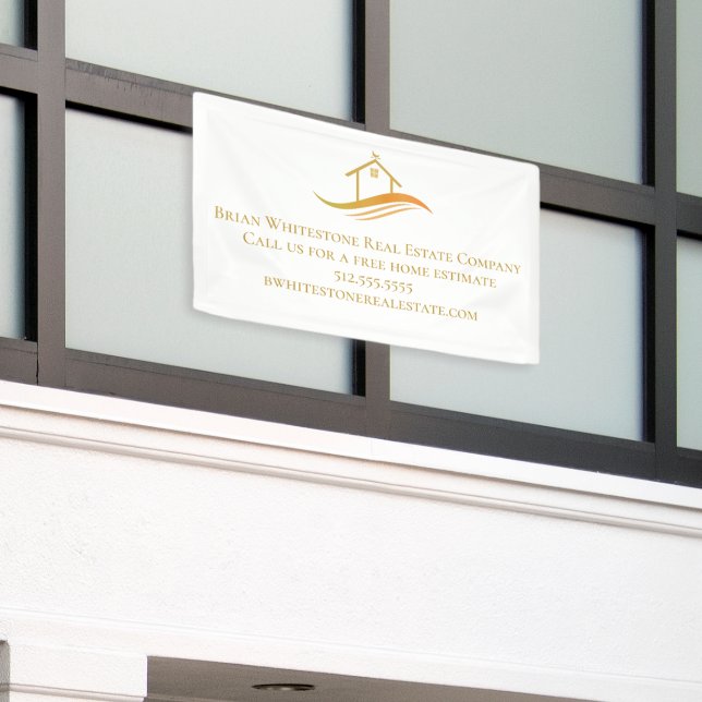 Banderoles Gold House Real Estate Company Custom Marketing (Bâtiment extérieur)