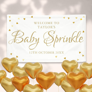 Banderoles Gold Love Hearts Baby Sprinkle / Showcase Welcome