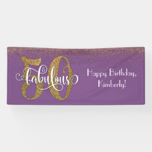 Banderoles Gold Parties scintillant Confetti 50 & Fabulous, P
