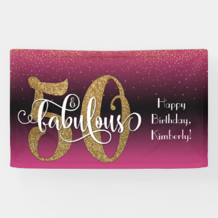 Banderoles Gold Parties scintillant Confetti Pink Ombre 50 et
