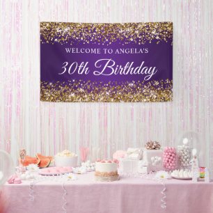 Banderoles Gold Parties scintillant Royal Purple 30e annivers