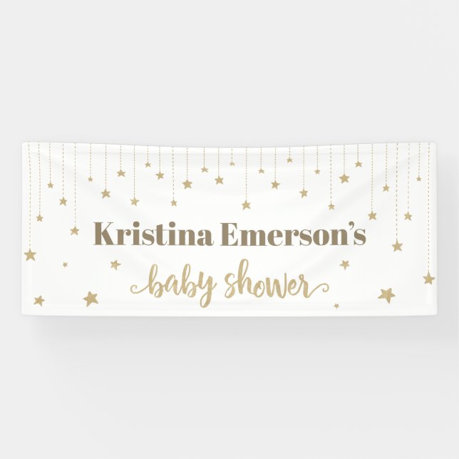 Banderoles Gold Twinkle Twinkle Little Star Baby shower (Horizontal)