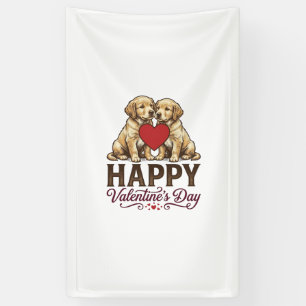 Banderoles Golden Retriever Joyeuse Saint-Valentin